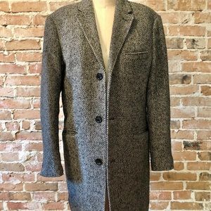 J Crew Wool Herringbone Topcoat in Grey (size 40)